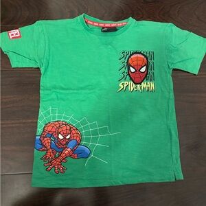 Marvel Green Spider-Man Kids T-Shirt Sz 7